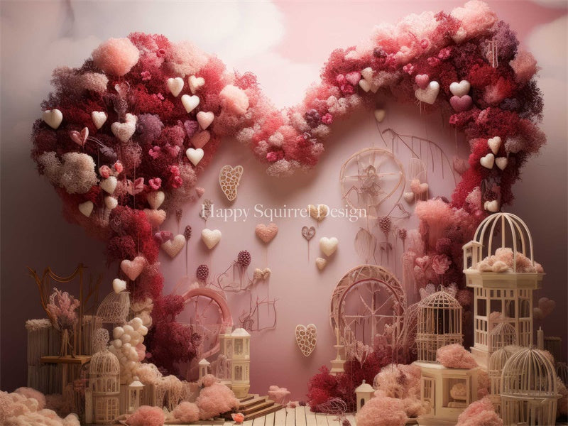 Kate Bird Cage Hearts Backdrop Designed by Happy Squirrel Design - Kate Backdrop AU