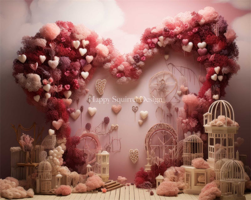 Kate Bird Cage Hearts Backdrop Designed by Happy Squirrel Design - Kate Backdrop AU