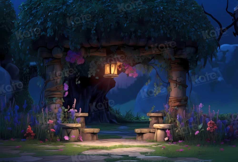 Kate Summer Night Park Backdrop for Photography - Kate Backdrop AU