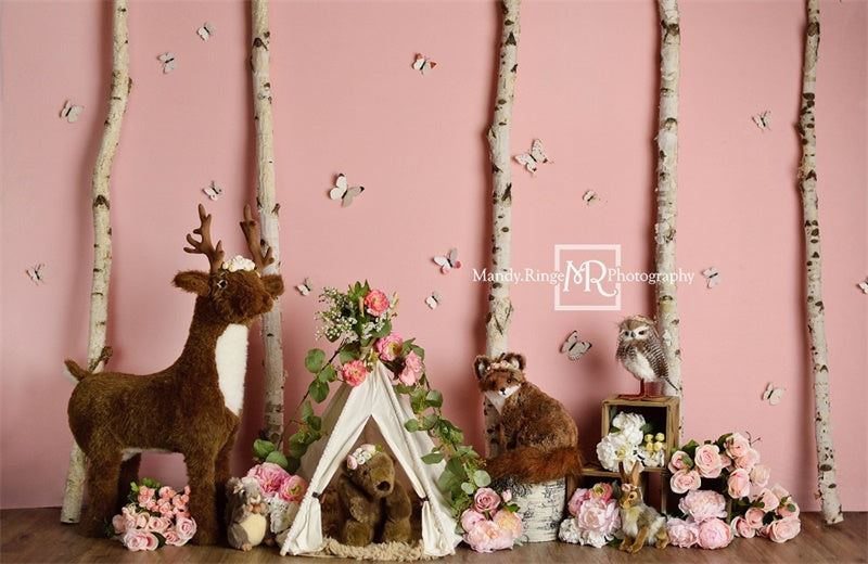 Kate Pink Wild One Birthday Backdrop Designed by Mandy Ringe Photography - Kate Backdrop AU
