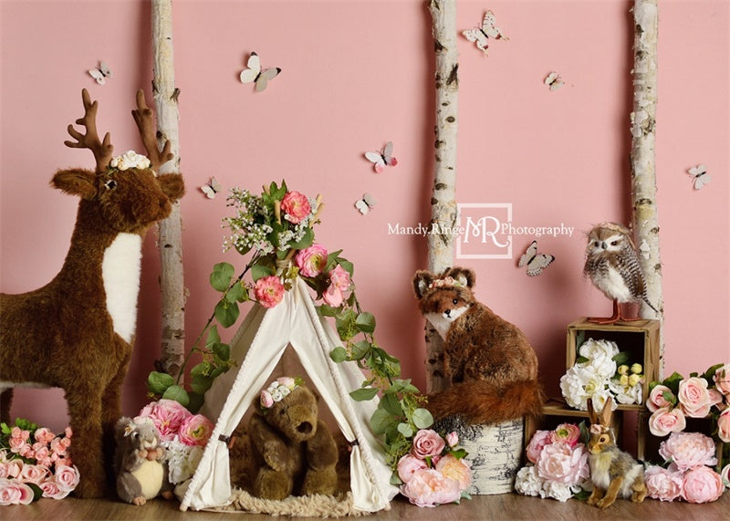 Kate Pink Wild One Birthday Backdrop Designed by Mandy Ringe Photography - Kate Backdrop AU