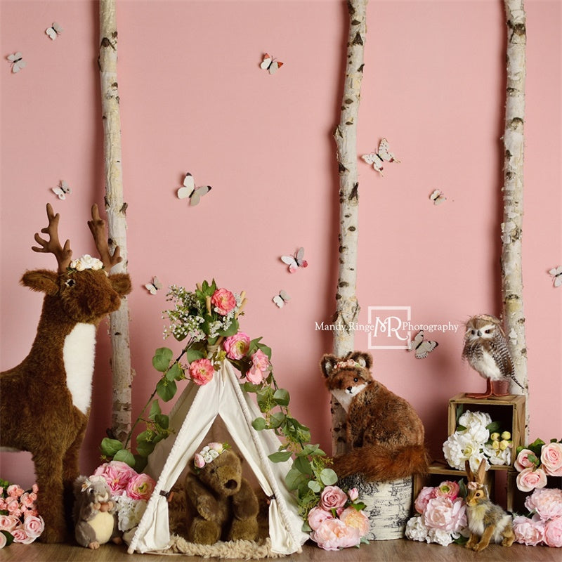 Kate Pink Wild One Birthday Backdrop Designed by Mandy Ringe Photography - Kate Backdrop AU