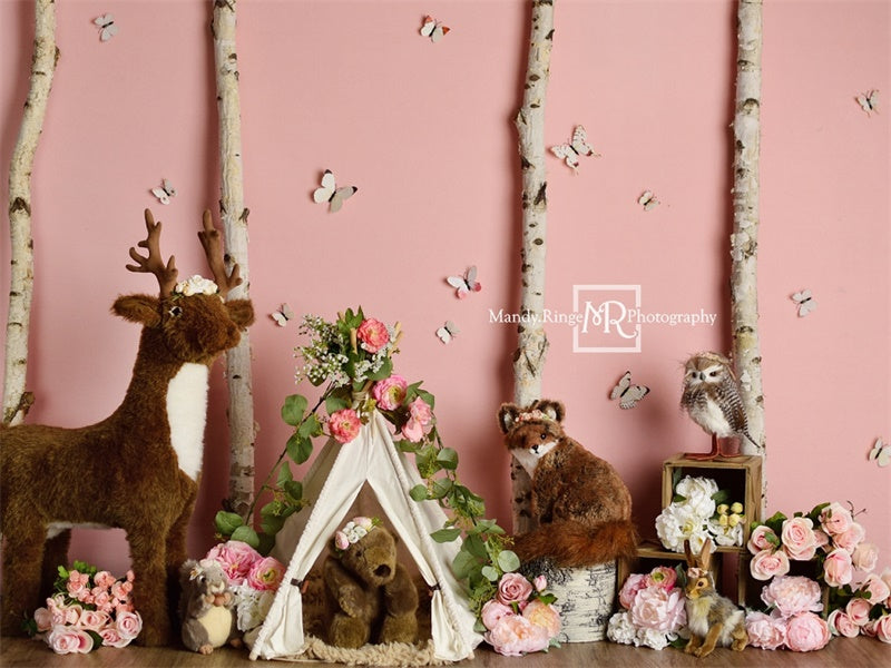 Kate Pink Wild One Birthday Backdrop Designed by Mandy Ringe Photography - Kate Backdrop AU