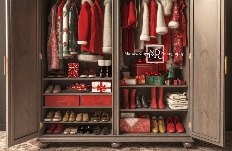 Kate Santa's Winter Closet Backdrop Designed by Mandy Ringe Photography - Kate Backdrop AU