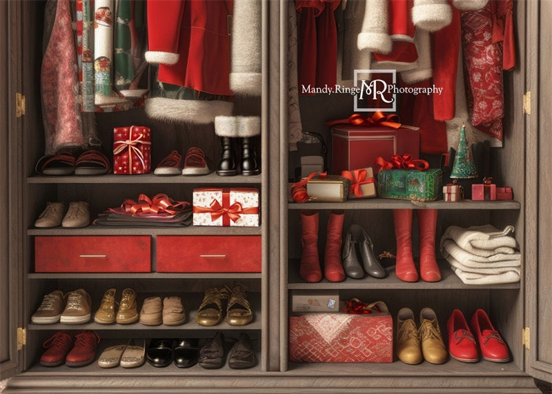 Kate Santa's Winter Closet Backdrop Designed by Mandy Ringe Photography - Kate Backdrop AU