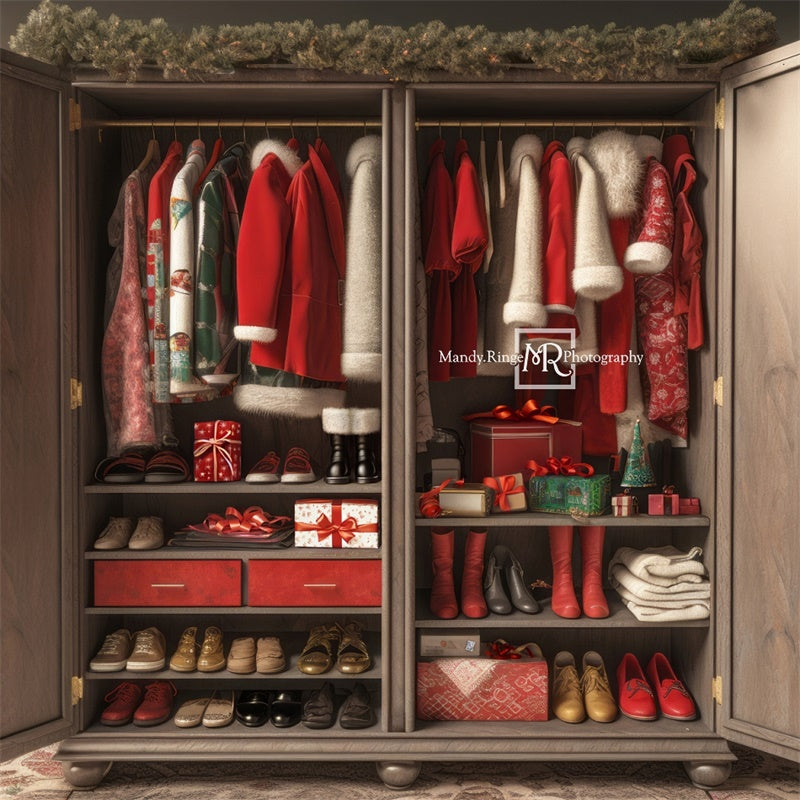Kate Santa's Winter Closet Backdrop Designed by Mandy Ringe Photography - Kate Backdrop AU