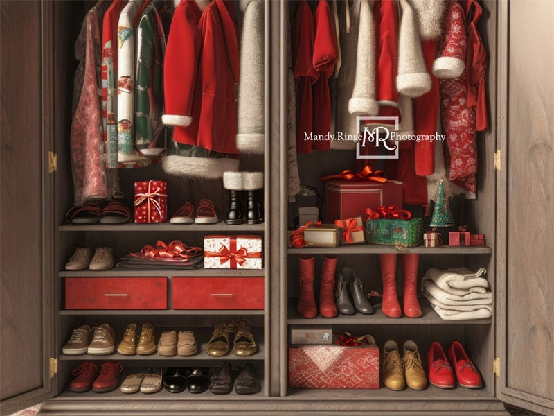 Kate Santa's Winter Closet Backdrop Designed by Mandy Ringe Photography - Kate Backdrop AU
