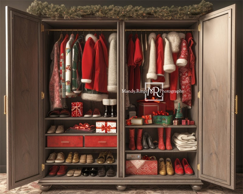 Kate Santa's Winter Closet Backdrop Designed by Mandy Ringe Photography - Kate Backdrop AU