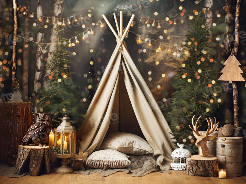Kate Christmas Tent Owl Backdrop Bokeh Designed by Chain Photography - Kate Backdrop AU