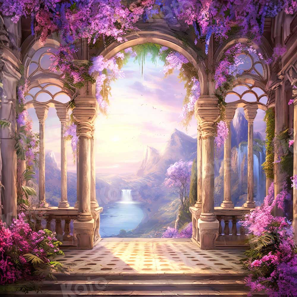 Kate Spring Purple Flowers Wonderland Backdrop Designed by GQ - Kate Backdrop AU