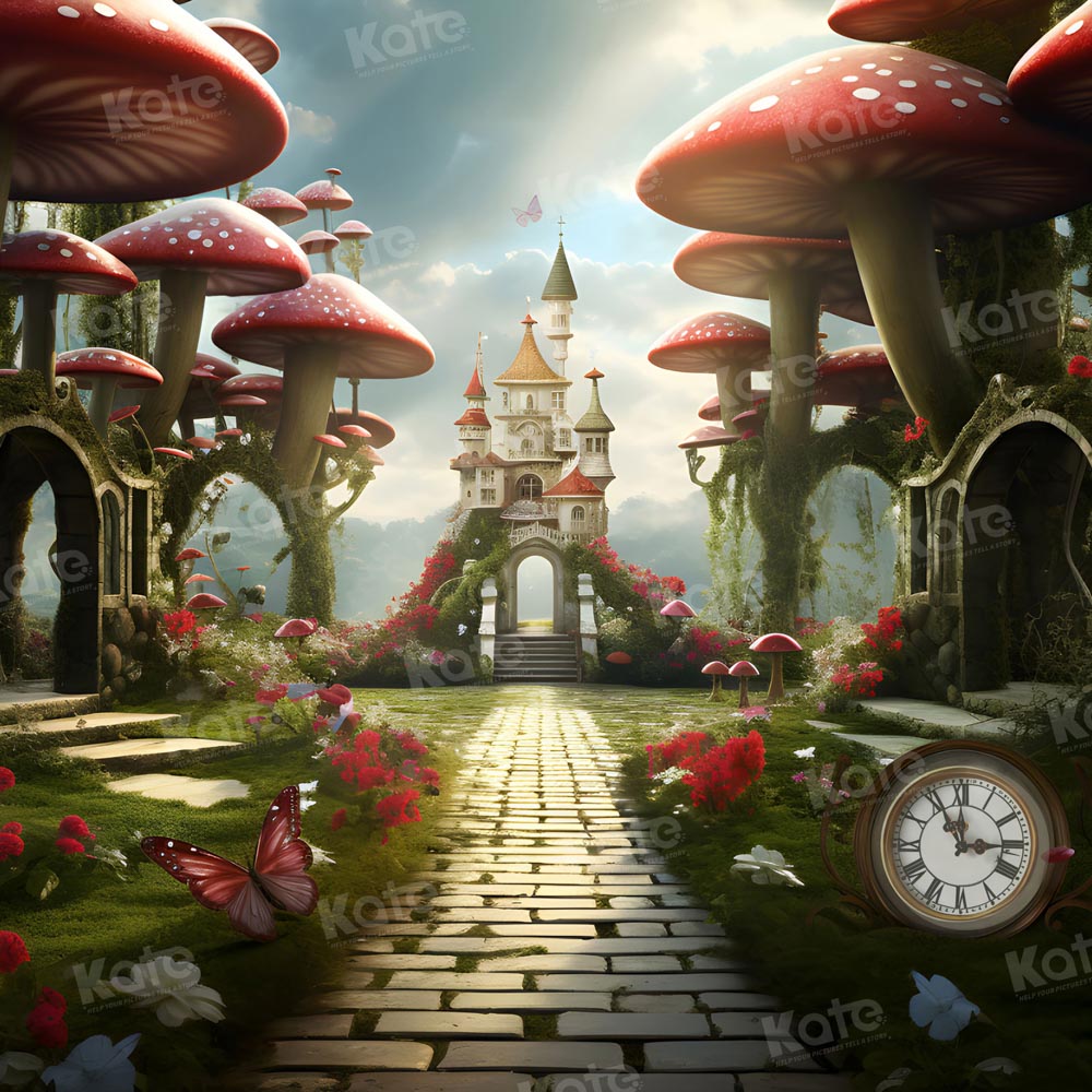 Kate Fantasy Mushroom Castle Backdrop for Photography - Kate Backdrop AU