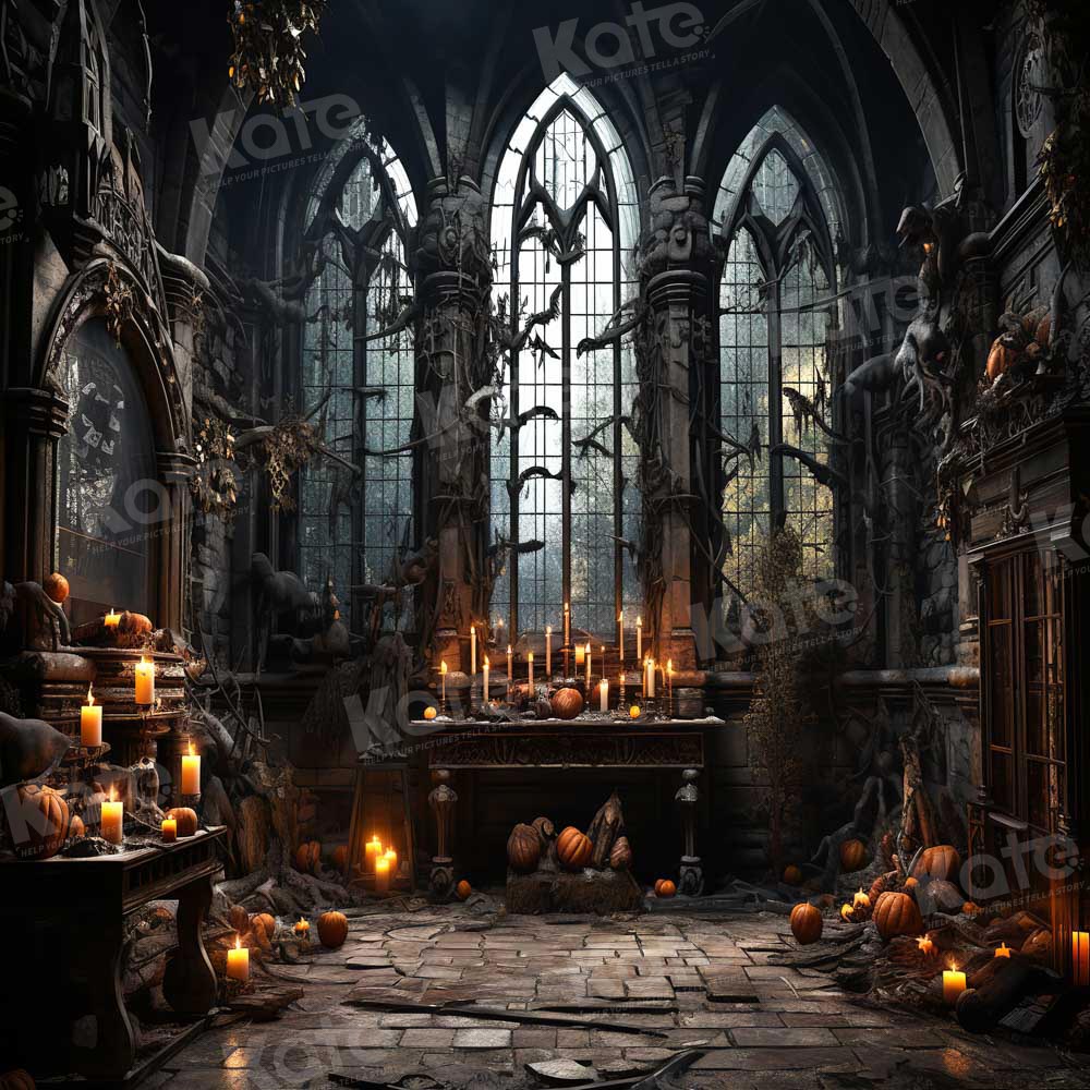 Kate Dark Windows Halloween Backdrop Designed by Emetselch - Kate Backdrop AU