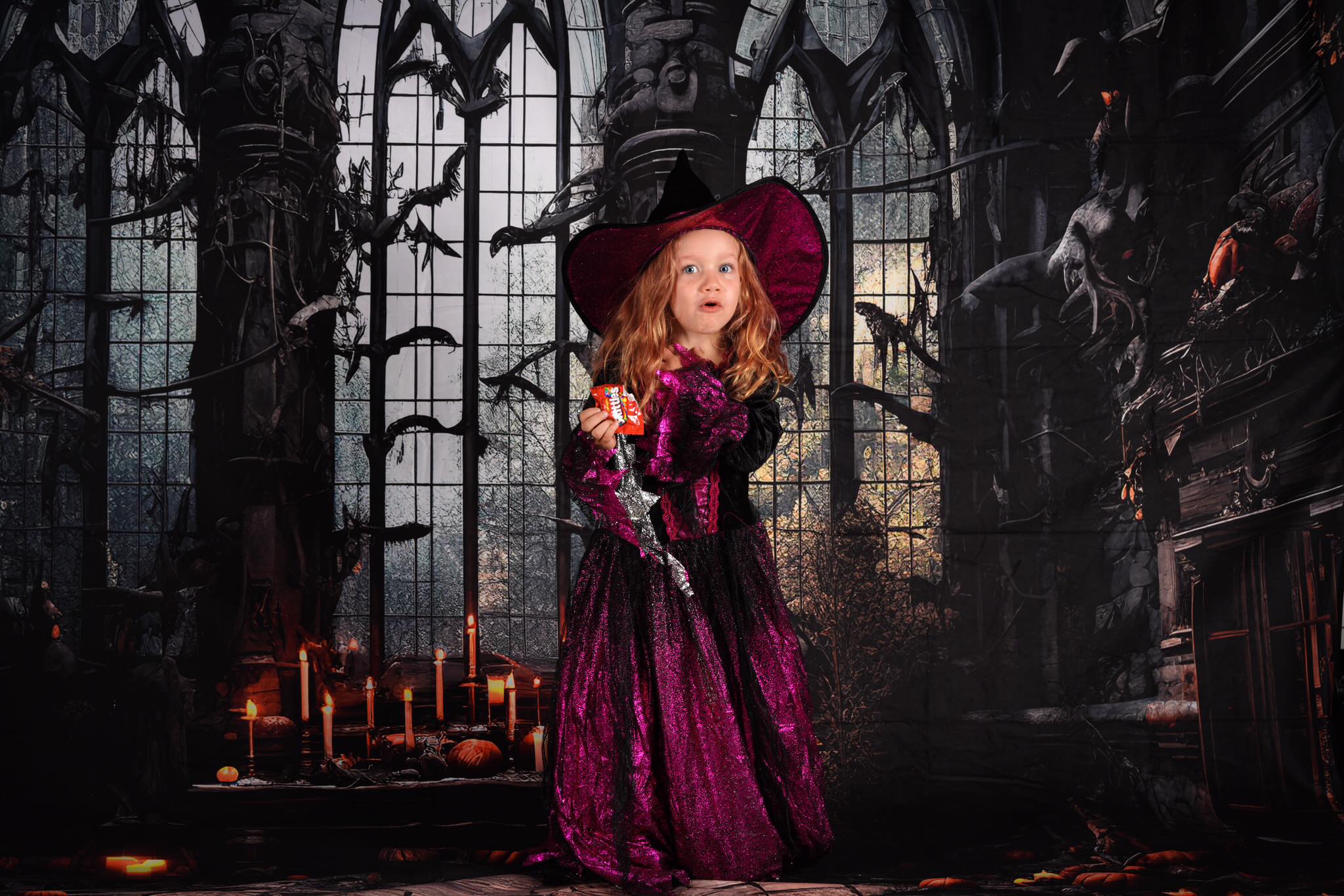 Kate Dark Windows Halloween Backdrop Designed by Emetselch - Kate Backdrop AU