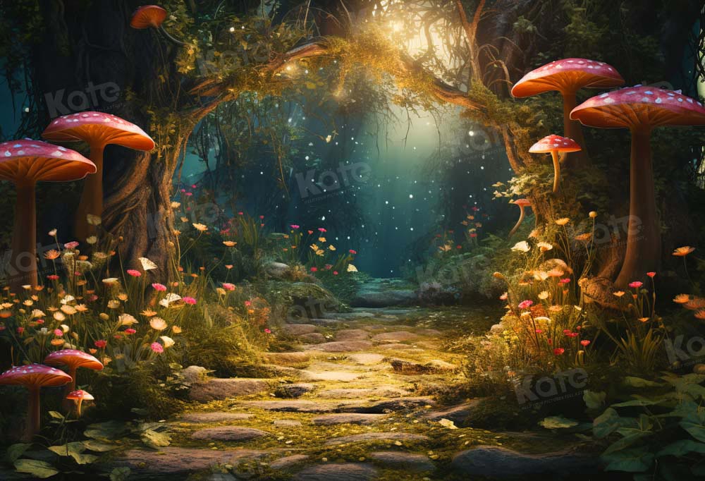 Kate Fantasy Firefly Mushroom Forest Backdrop Designed by Chain Photography - Kate Backdrop AU