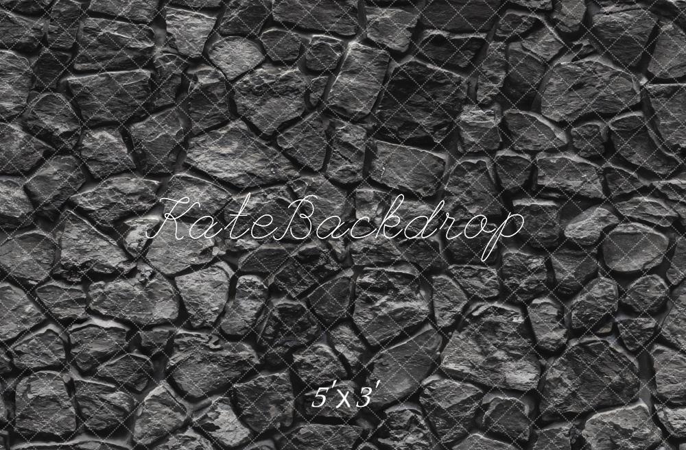 Kate Dark Black Gray Stone Backdrop for Photography - Kate Backdrop AU
