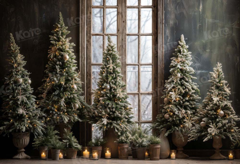 Kate Christmas Tree Window Backdrop Designed by Emetselch - Kate Backdrop AU