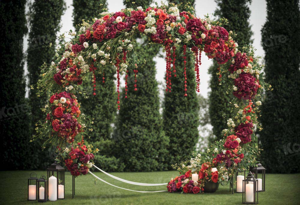Kate Lawn Wedding Garland Backdrop Designed by Emetselch - Kate Backdrop AU