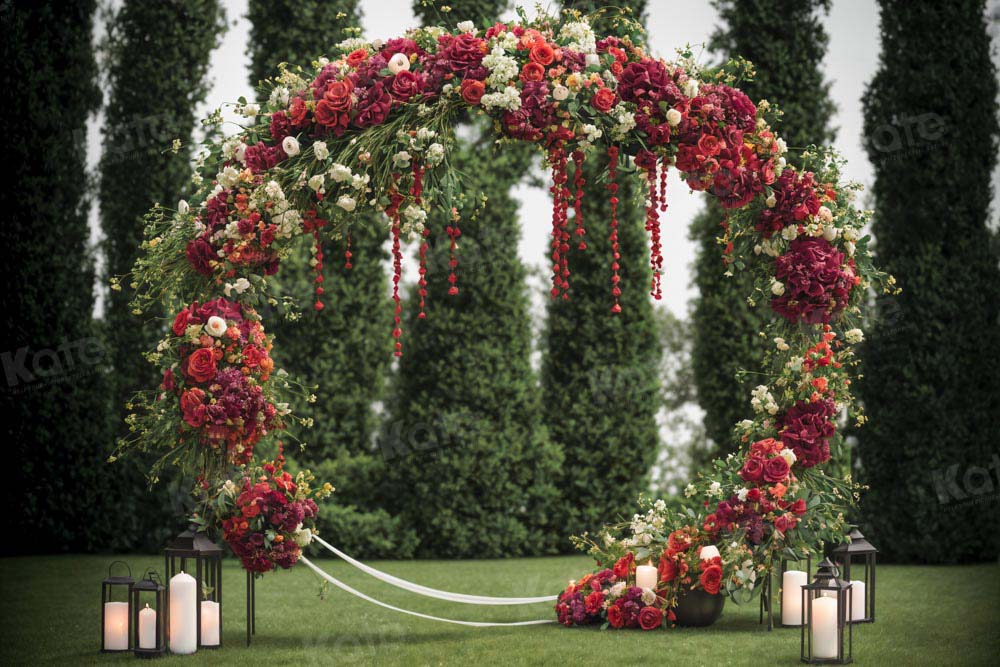 Kate Lawn Wedding Garland Backdrop Designed by Emetselch - Kate Backdrop AU