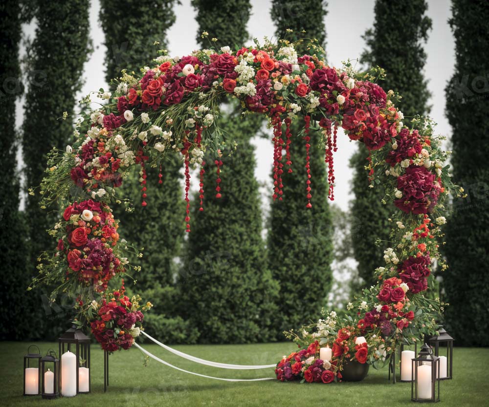 Kate Lawn Wedding Garland Backdrop Designed by Emetselch - Kate Backdrop AU