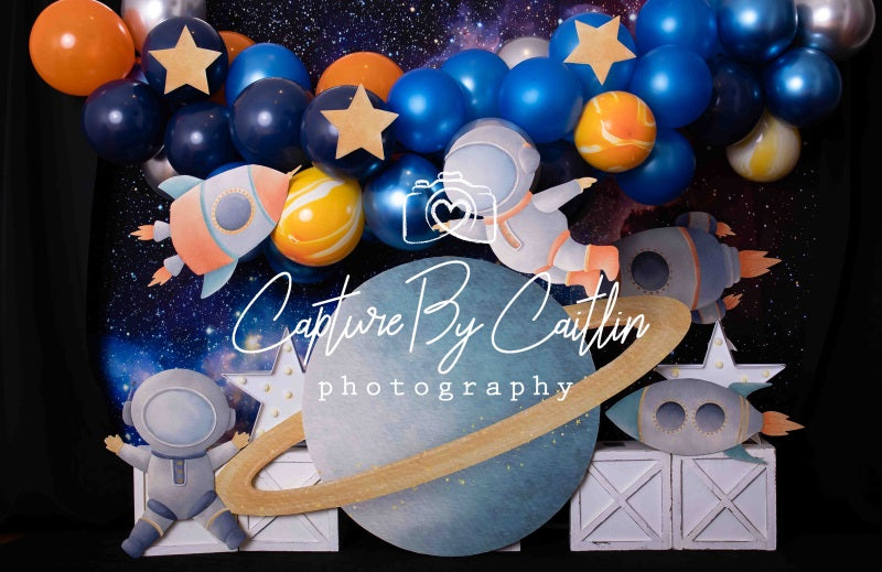 Kate Birthday Outer Space Balloon Backdrop Designed by Caitlin Lynch - Kate Backdrop AU