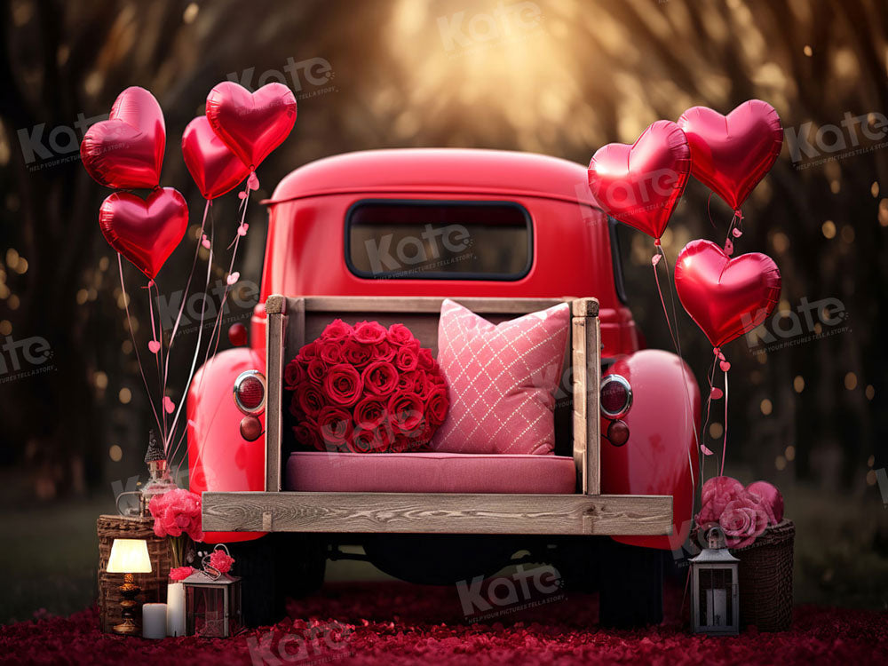 Kate Valentine's Day Love Balloon Truck Backdrop Designed by Chain Photography - Kate Backdrop AU
