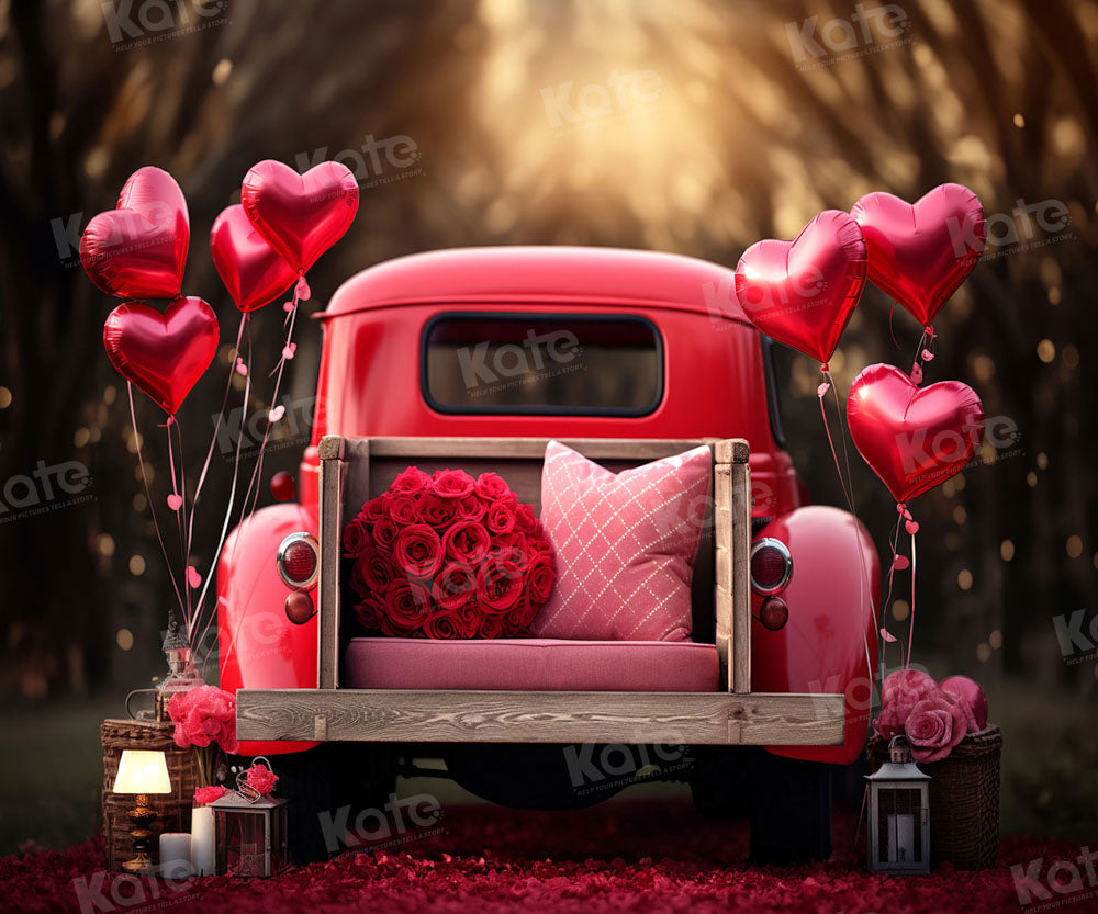 Kate Valentine's Day Love Balloon Truck Backdrop Designed by Chain Photography - Kate Backdrop AU