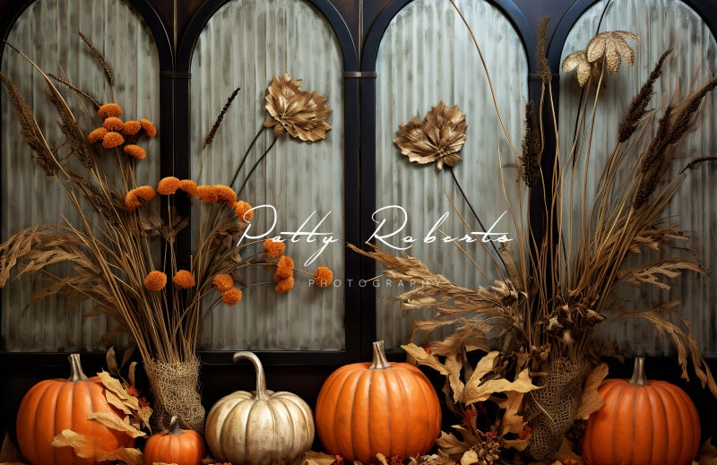 Kate Boho Dark Pumpkins Backdrop Designed by Patty Robertss - Kate Backdrop AU