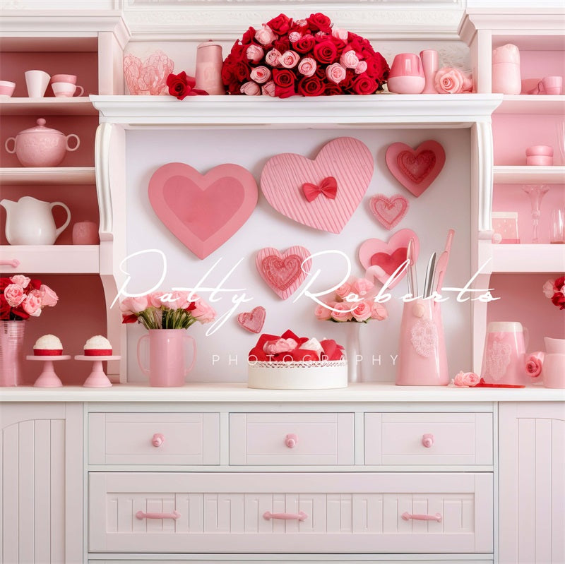 Kate Valentines Day Pink Kitchen Backdrop Designed by Patty Robertss - Kate Backdrop AU
