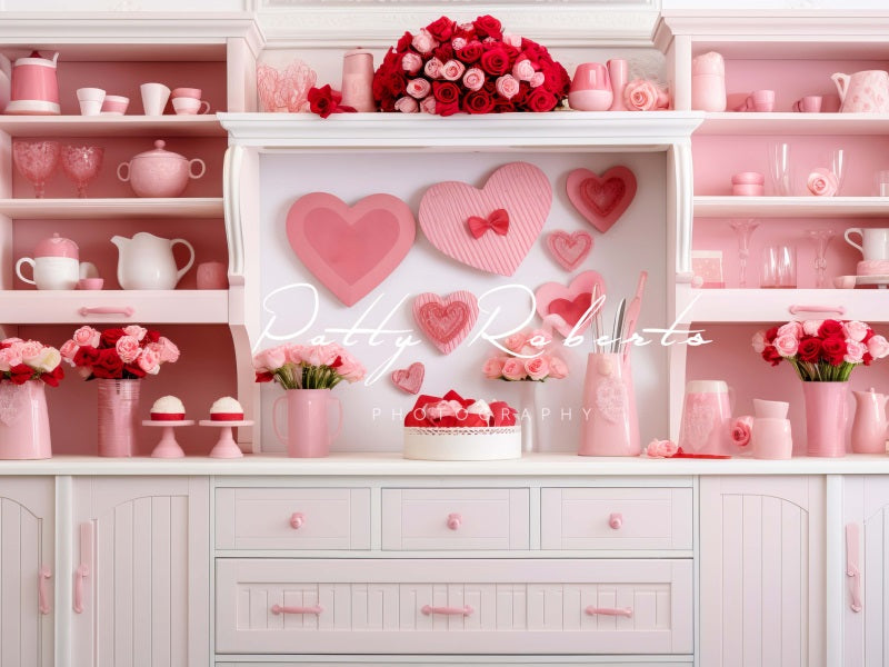 Kate Valentines Day Pink Kitchen Backdrop Designed by Patty Robertss - Kate Backdrop AU