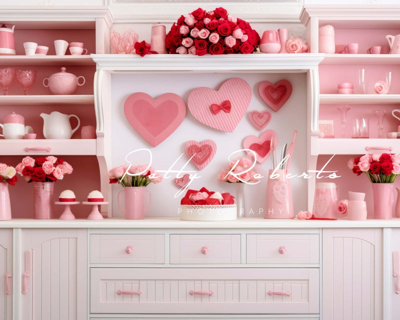 Kate Valentines Day Pink Kitchen Backdrop Designed by Patty Robertss - Kate Backdrop AU