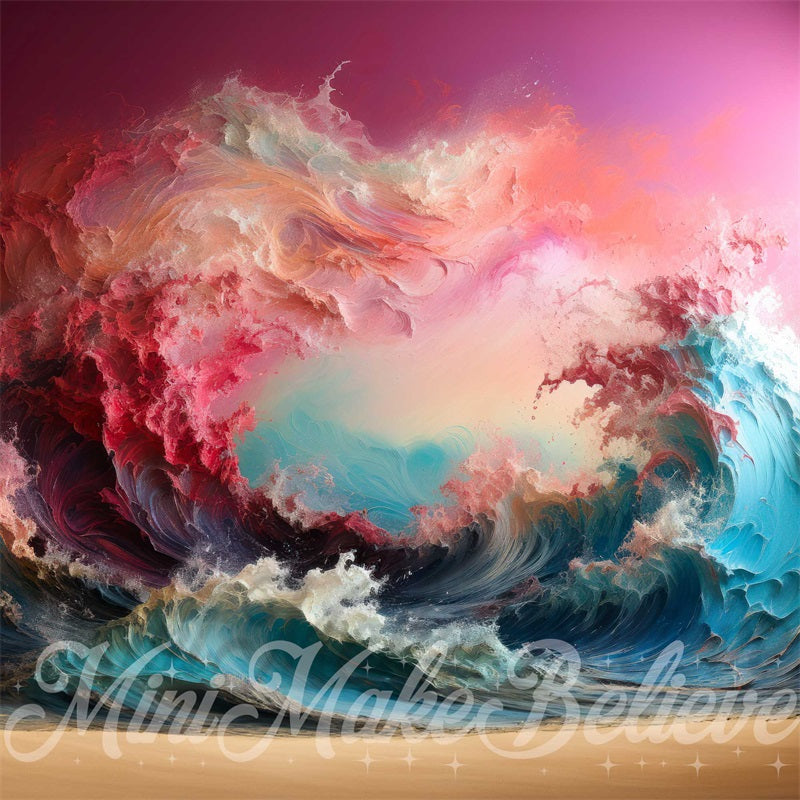 Kate Painted Sunset Waves Interior Backdrop Designed by Mini MakeBelieve - Kate Backdrop AU