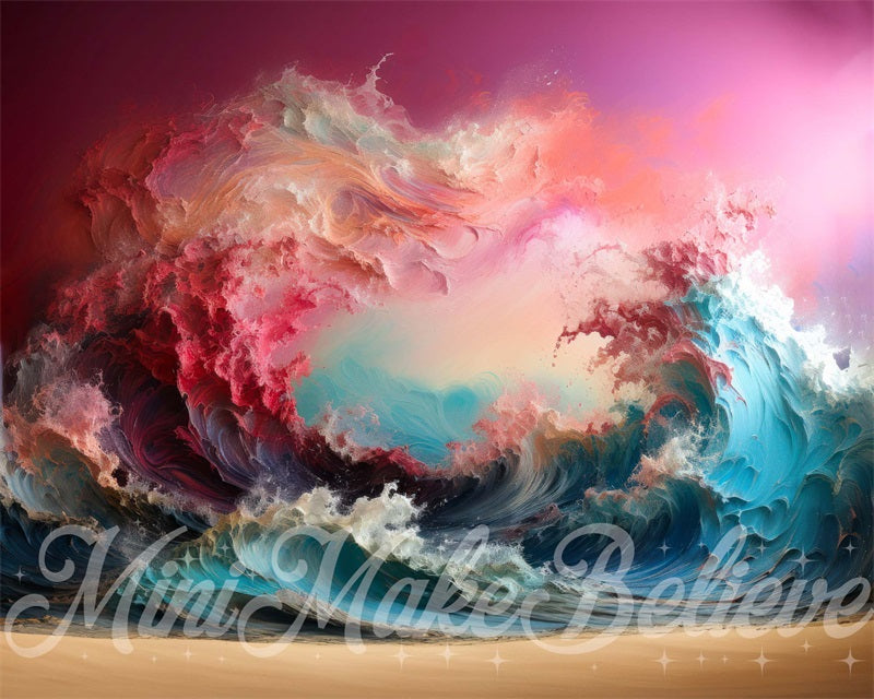 Kate Painted Sunset Waves Interior Backdrop Designed by Mini MakeBelieve - Kate Backdrop AU