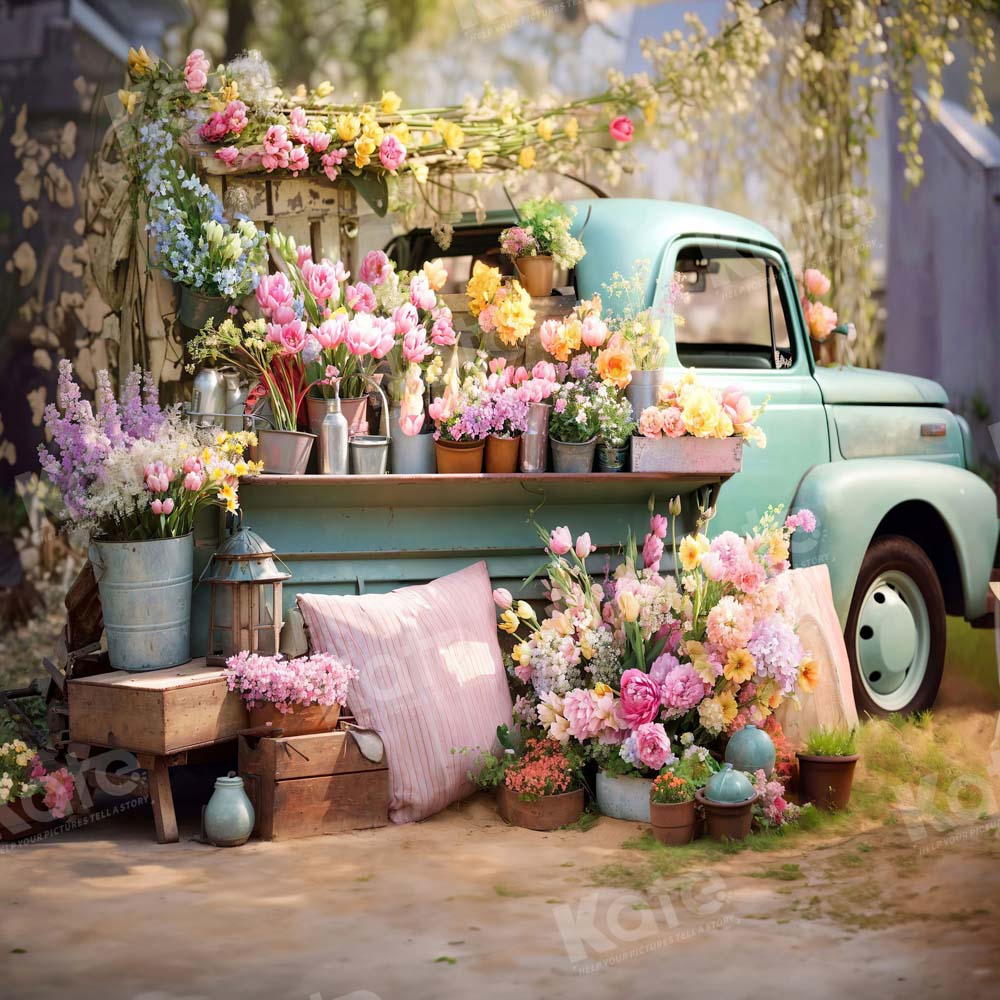 Kate Spring Flower Truck Backdrop Designed by Emetselch - Kate Backdrop AU