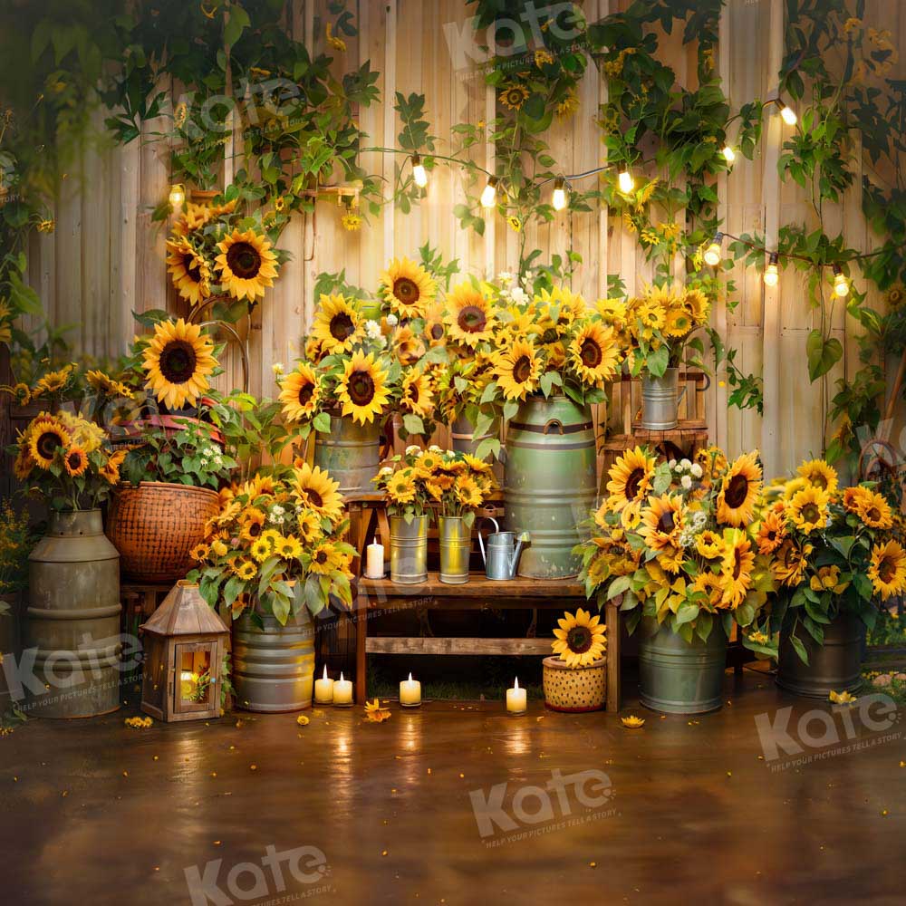 Kate Art Sunflower Bulb Backdrop Designed by Emetselch - Kate Backdrop AU