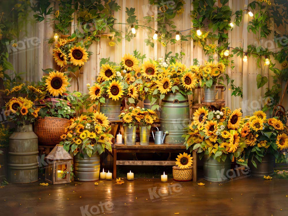Kate Art Sunflower Bulb Backdrop Designed by Emetselch - Kate Backdrop AU