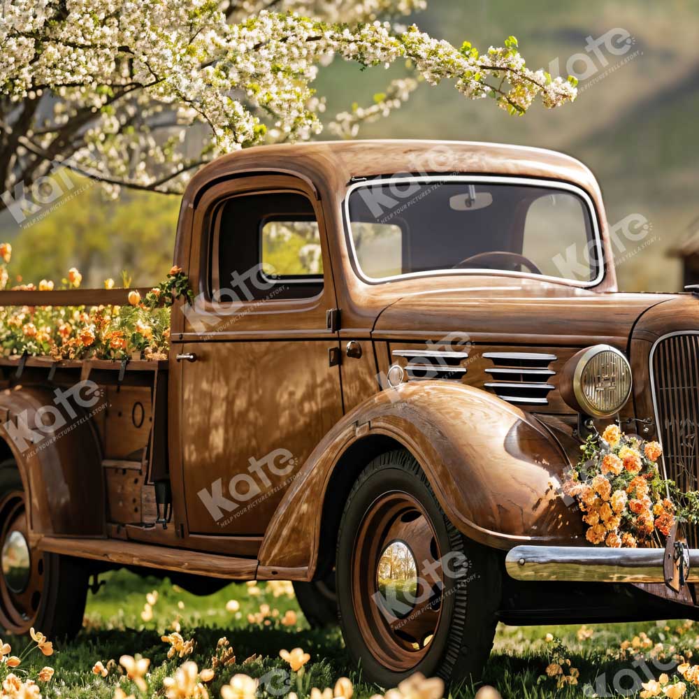 Kate Spring Retro Brown Truck Outdoors Backdrop Designed by Emetselch - Kate Backdrop AU