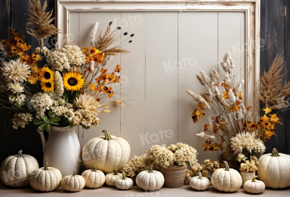 Kate Artistic White Pumpkin Wall Backdrop Designed by Emetselch - Kate Backdrop AU