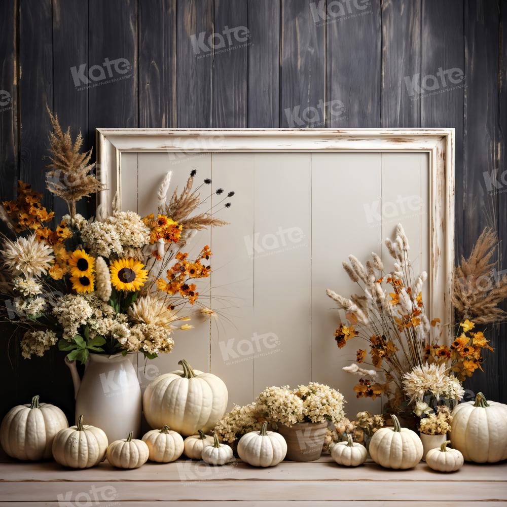 Kate Artistic White Pumpkin Wall Backdrop Designed by Emetselch - Kate Backdrop AU