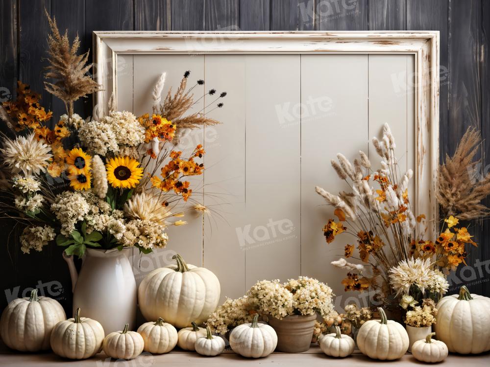 Kate Artistic White Pumpkin Wall Backdrop Designed by Emetselch - Kate Backdrop AU