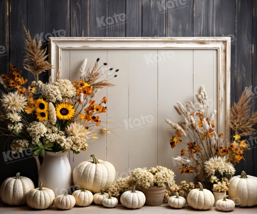 Kate Artistic White Pumpkin Wall Backdrop Designed by Emetselch - Kate Backdrop AU