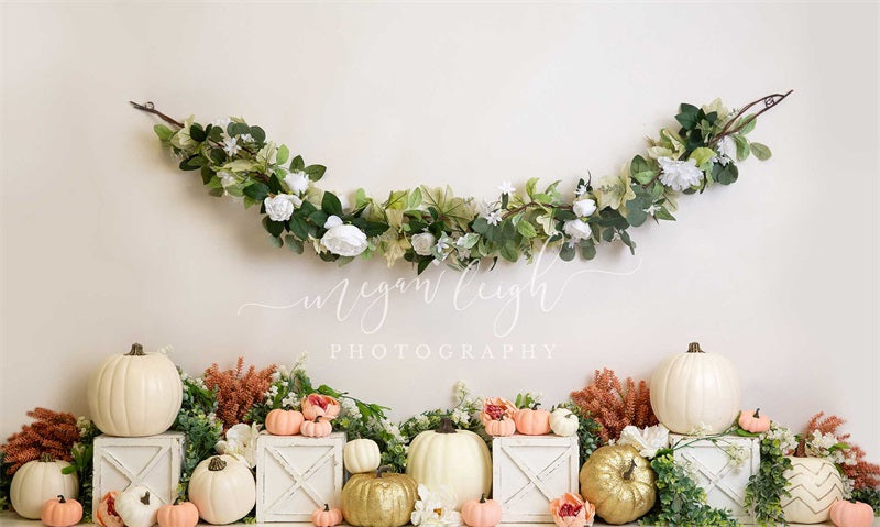 Kate Cream of Pumpkins Backdrop Designed by Megan Leigh Photography - Kate Backdrop AU