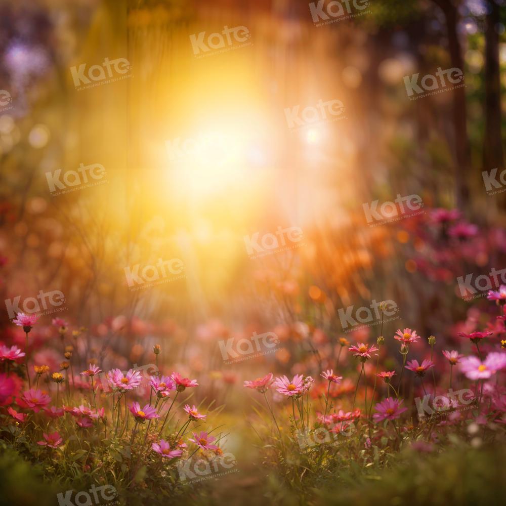 Kate Spring Sunshine Red Flower Backdrop Designed by Emetselch - Kate Backdrop AU
