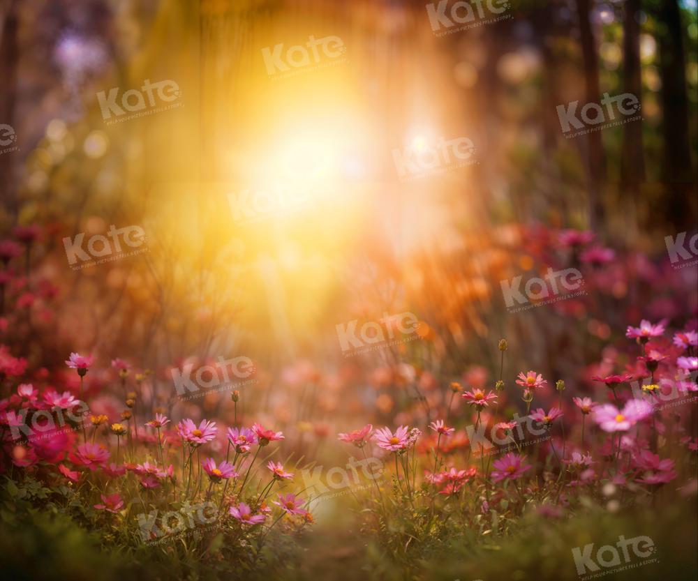 Kate Spring Sunshine Red Flower Backdrop Designed by Emetselch - Kate Backdrop AU