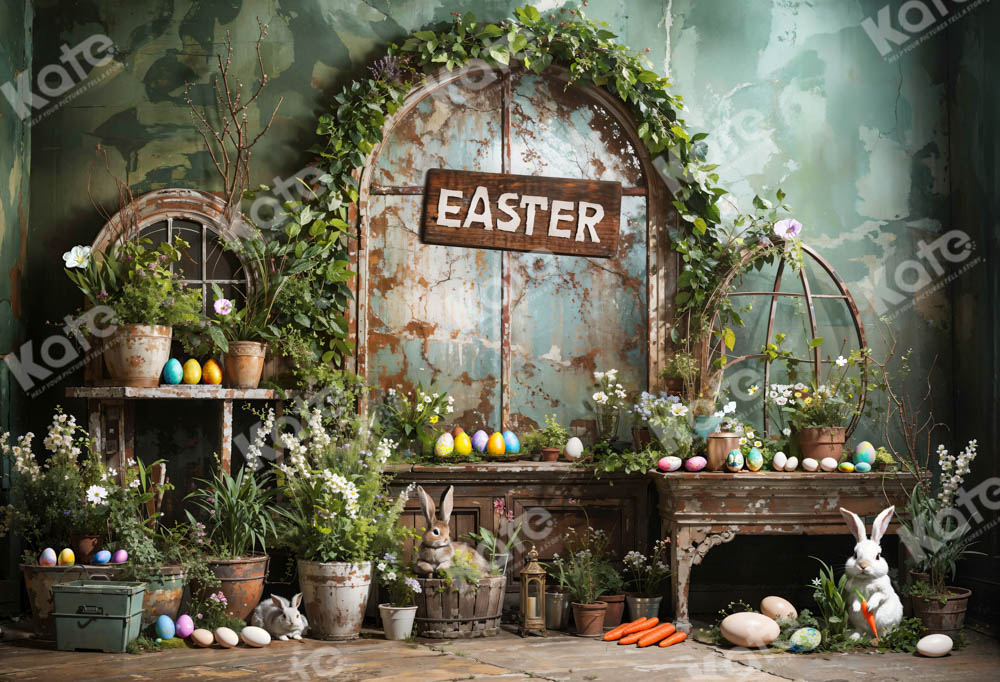 Kate Easter Green Plant Peter Rabbit Backdrop Designed by Emetselch - Kate Backdrop AU