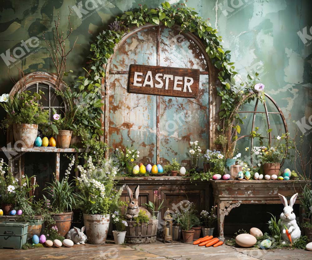 Kate Easter Green Plant Peter Rabbit Backdrop Designed by Emetselch - Kate Backdrop AU