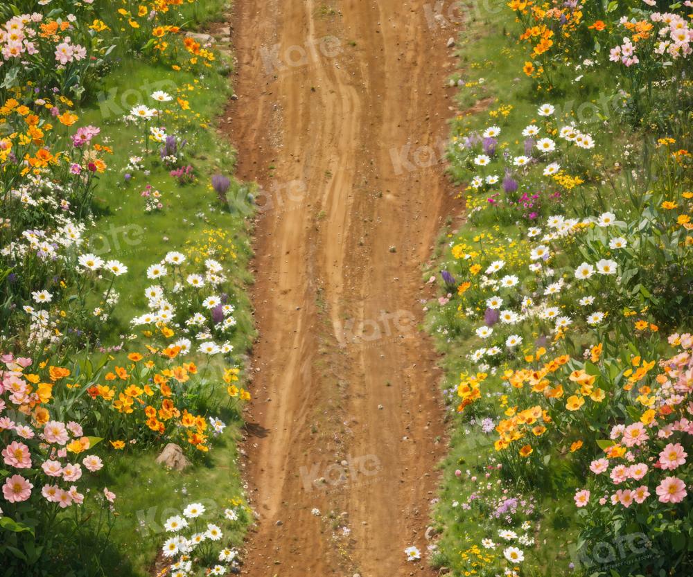 Kate Dirt Road with Spring Flowers Backdrop Designed by Kate Image - Kate Backdrop AU