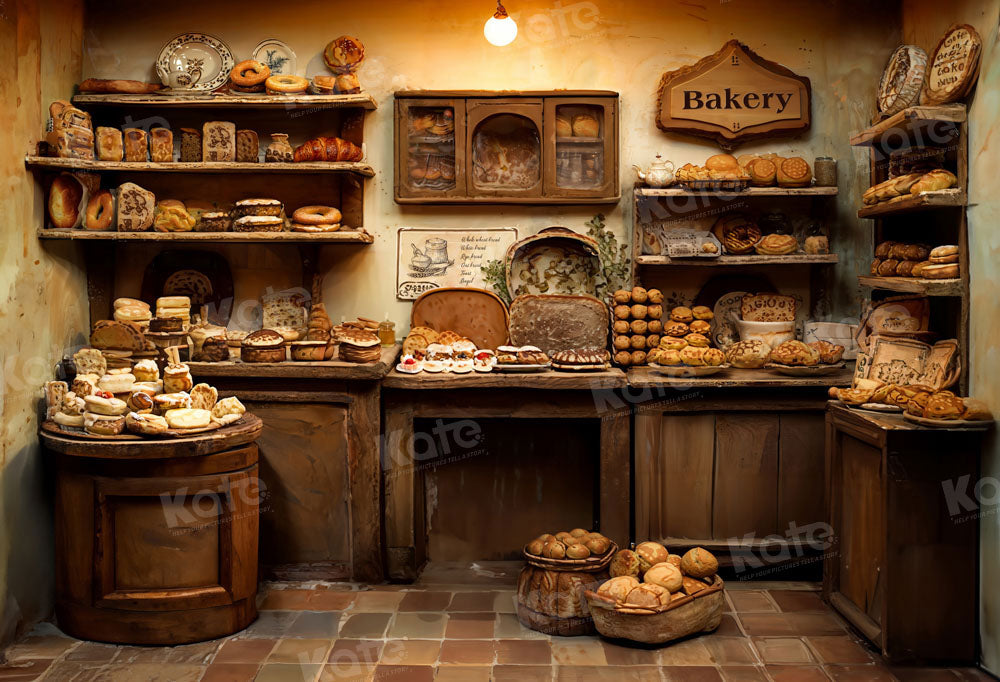 Kate Retro Wooden Room Bakery Backdrop Designed by Emetselch - Kate Backdrop AU
