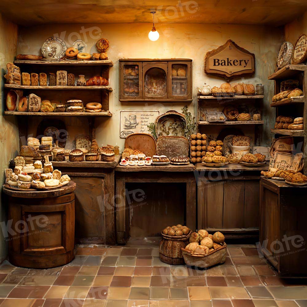 Kate Retro Wooden Room Bakery Backdrop Designed by Emetselch - Kate Backdrop AU