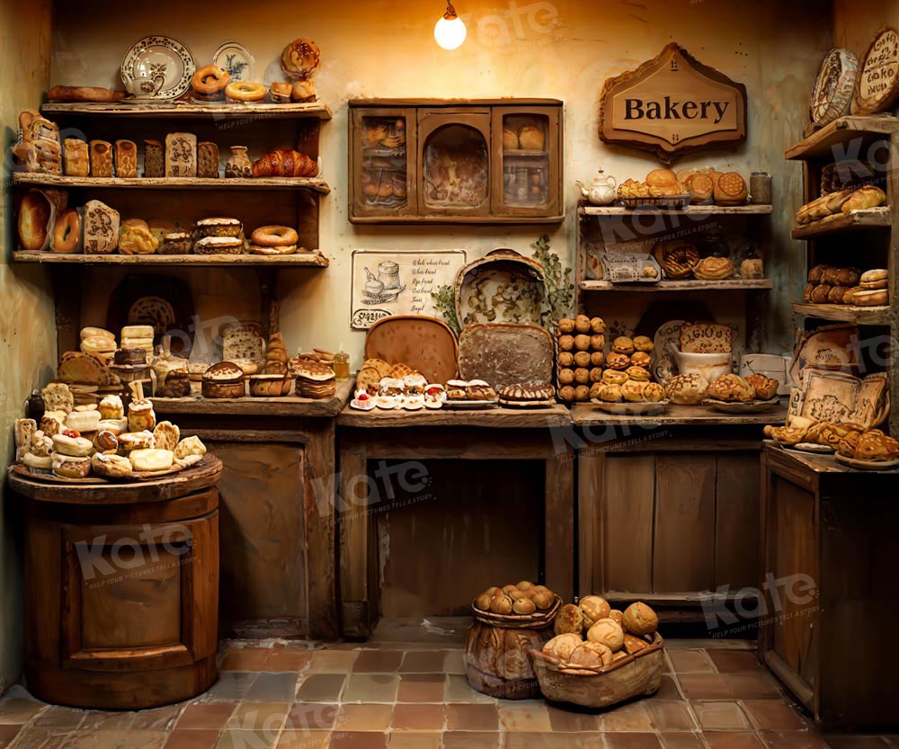 Kate Retro Wooden Room Bakery Backdrop Designed by Emetselch - Kate Backdrop AU