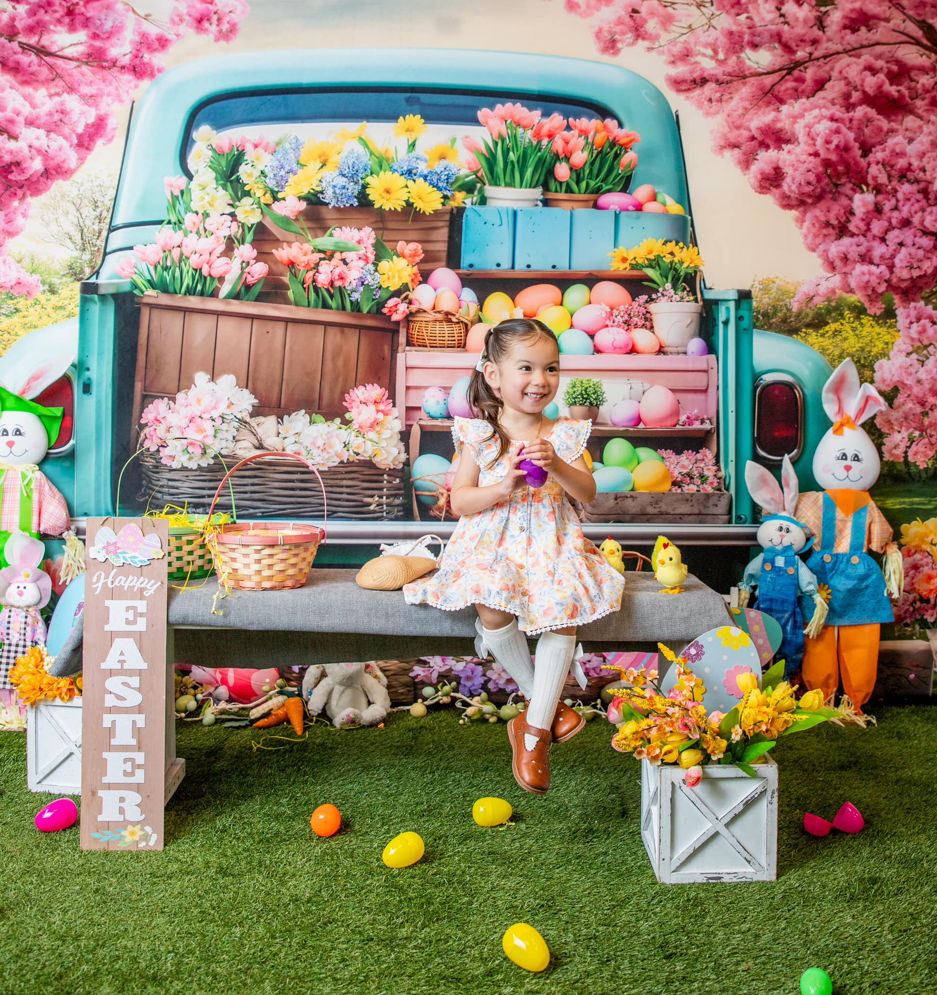 Kate Easter Flower Truck Backdrop Designed by Emetselch - Kate Backdrop AU